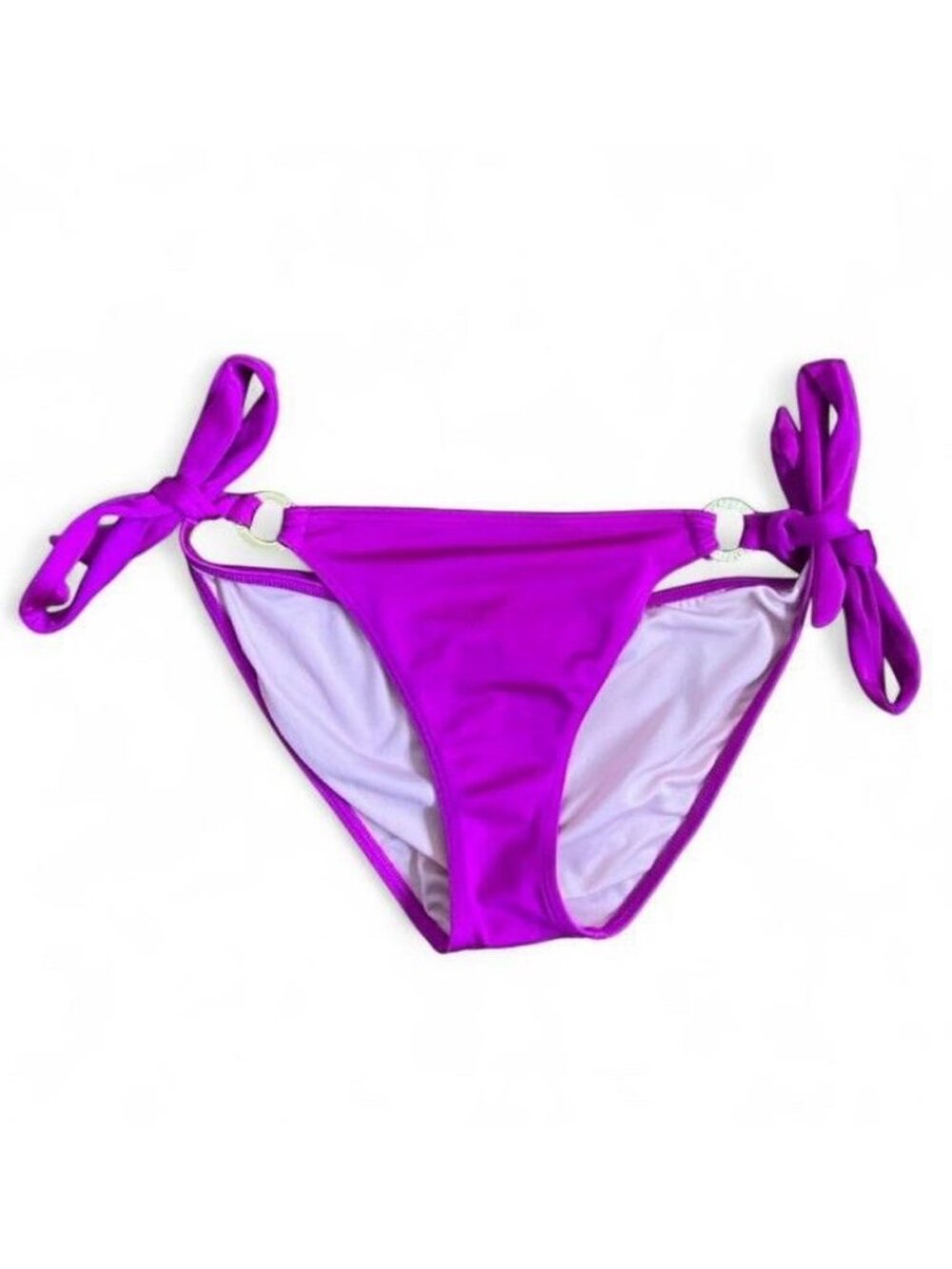 Victoria’s Secret Magenta Purple Side Tie Ring Bikini Bottoms Size S